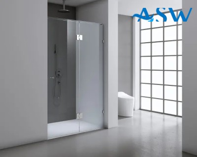 Frameless Shower Screen Wall to Wall Hinge Panel and Door 2050H