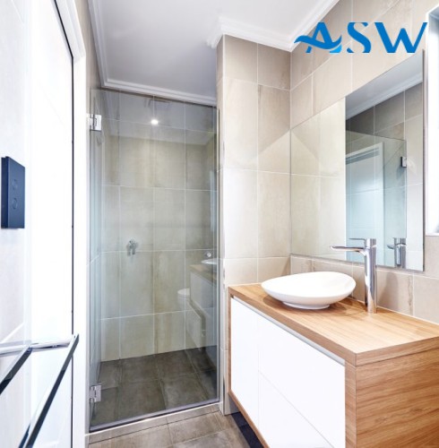 Frameless Shower Screen Wall to Wall Door hinged of wall 2050H