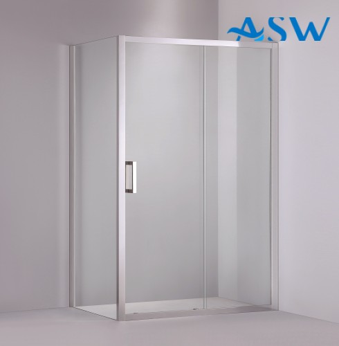 Semi Frameless Shower Screen Corner shape with Sliding Door 1900H adjustable