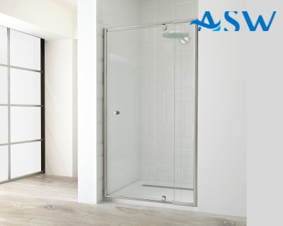 Semi Frameless Shower Screen Wall to Wall With Magnetic Pivot Door 1950H adjustable