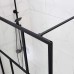 Fully Framed Shower Screen Panel Black Frame 6 Sections 6mm 2000H with support arm