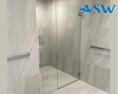 Frameless Shower Screen Wall to Wall Fixed Panel & Door hinged of wall 2050H
