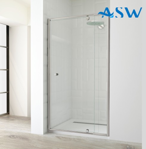 Semi Frameless Shower Screen Wall to Wall With Magnetic Pivot Door 1950H adjustable