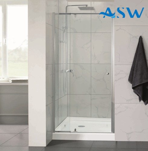 Semi Frameless Shower Screen wall to Wall With Pivot Door 1900H adjustable