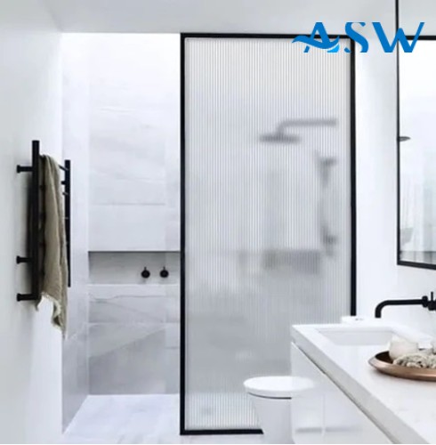 Fully Framed Shower Screen Panel Black Frame Narrow Line 8mm 2000H with support arm
