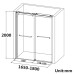 Frameless Shower Screen with Two By-Passing Sliding Doors 2000H