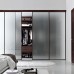 Slim Line Framed Sliding Wardrobe Doors Translucent Frosted Glass