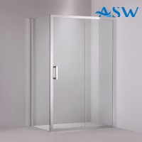 Semi Frameless Shower Screen Corner shape with Sliding Door 1900H adjustable