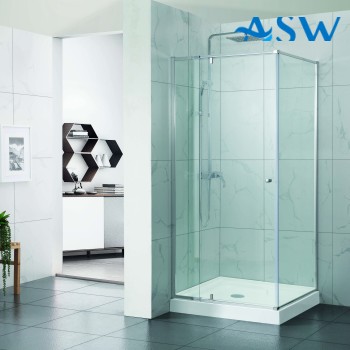 Semi Frameless Premium Shower Screen With Pivot Door and Return 1900H 850-980 x 900