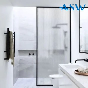 Fully Framed Shower Screen Panel Black Frame Narrow Line 8mm 2000H with support arm