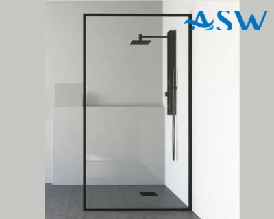 Fully Framed Shower Screen Panel Black Frame 10mm 2100H