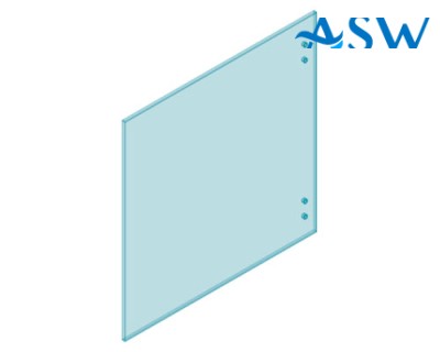 MASTER Hinge Panel 12mm Clear Toughened Glass 1200H