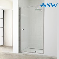 Semi Frameless Shower Screen Wall to Wall With Magnetic Pivot Door 1950H adjustable