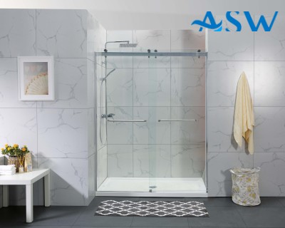 Frameless Shower Screen with Two By-Passing Sliding Doors 2000H
