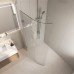 Frameless Shower Screen Fixed Free Standing body curved glass Panel 2000H pre-drilled