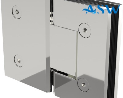 Frameless Shower screen Corner Door hinged from wall & Infill & Return 2050H