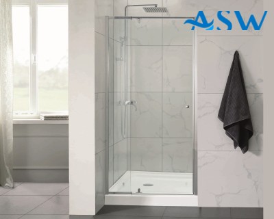 Semi Frameless Shower Screen wall to Wall With Pivot Door 1900H adjustable