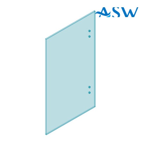 MASTER Clearglaze Frameless Hinge Panel 12mm Clear Toughened Channel Glass