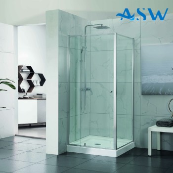 Semi Frameless Shower Screen Corner With Pivot Door and Return 1900H adjustable